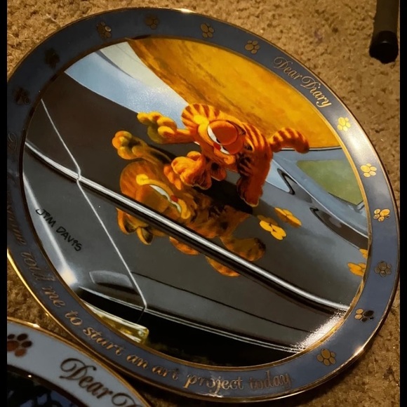 1990 Full Set Vintage Garfield Dear Diary Series Collectible Plates By Jim Davis - Picture 8 of 12